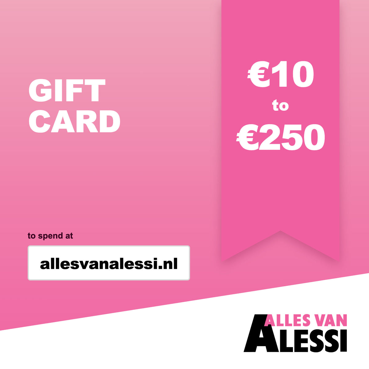 Alles van Alessi gift card, €10 to €250