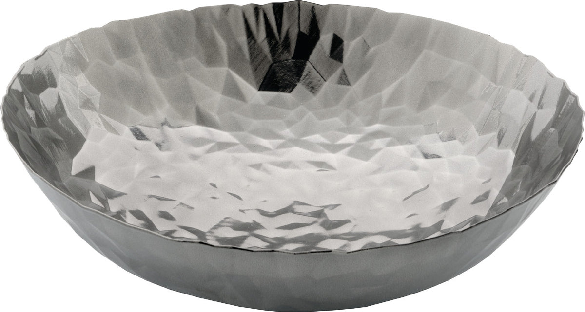 Alessi Joy n.1 centrepiece in staal met reliëf en grote diameter van 37 cm