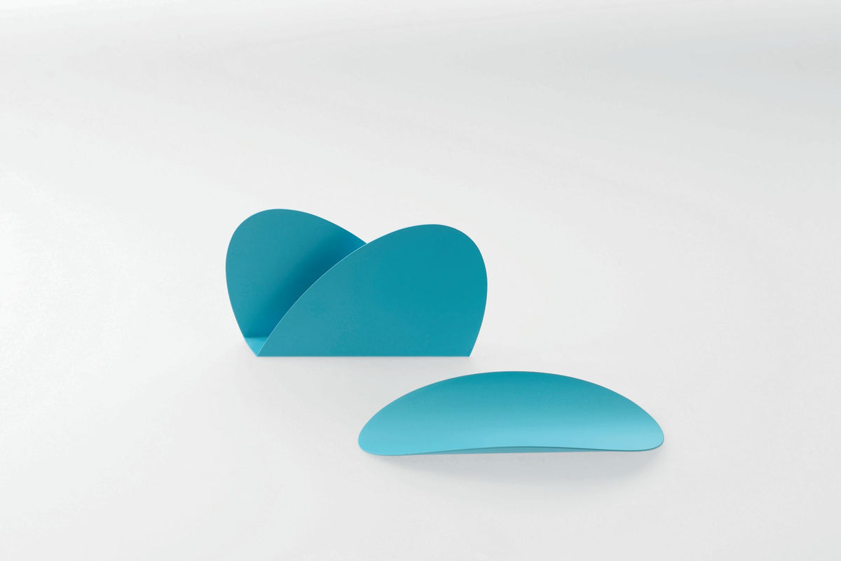 Alessi Ellipse bureau-set, briefhouder en schaaltje in blauw