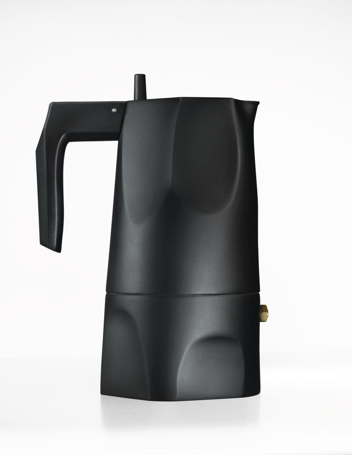 Alessi OSSIDIANA percolator, 3 kops, zwart, ontwerp Mario Trimarchi, zijaanzicht