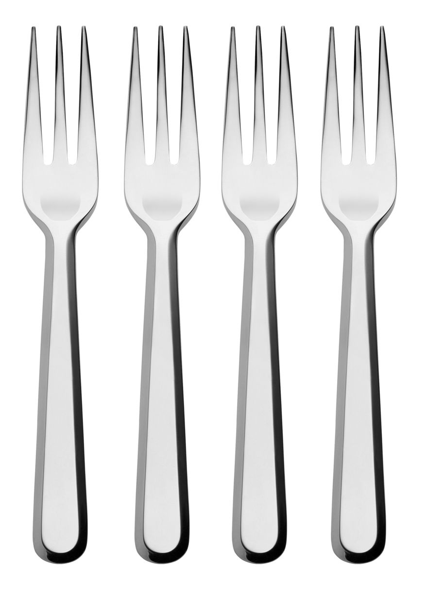 Alessi Amici gebaksvorkjes, set van 4, roestvrij staal