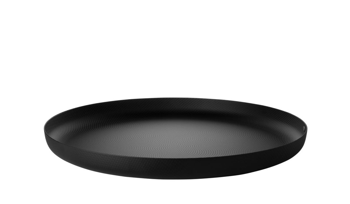 Alessi Extraordinary Metal dienblad, groot, rond en zwart, ontwerp Jasper Morrison