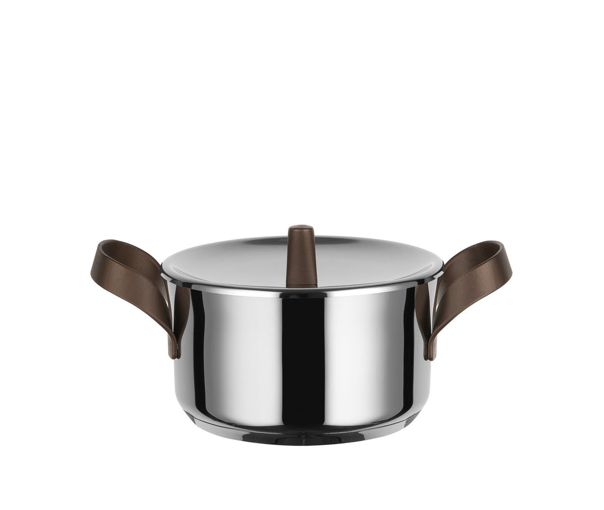 Alessi EDO hoge braadpan 16 cm met deksel, roestvrij staal, Patricia Urquiola