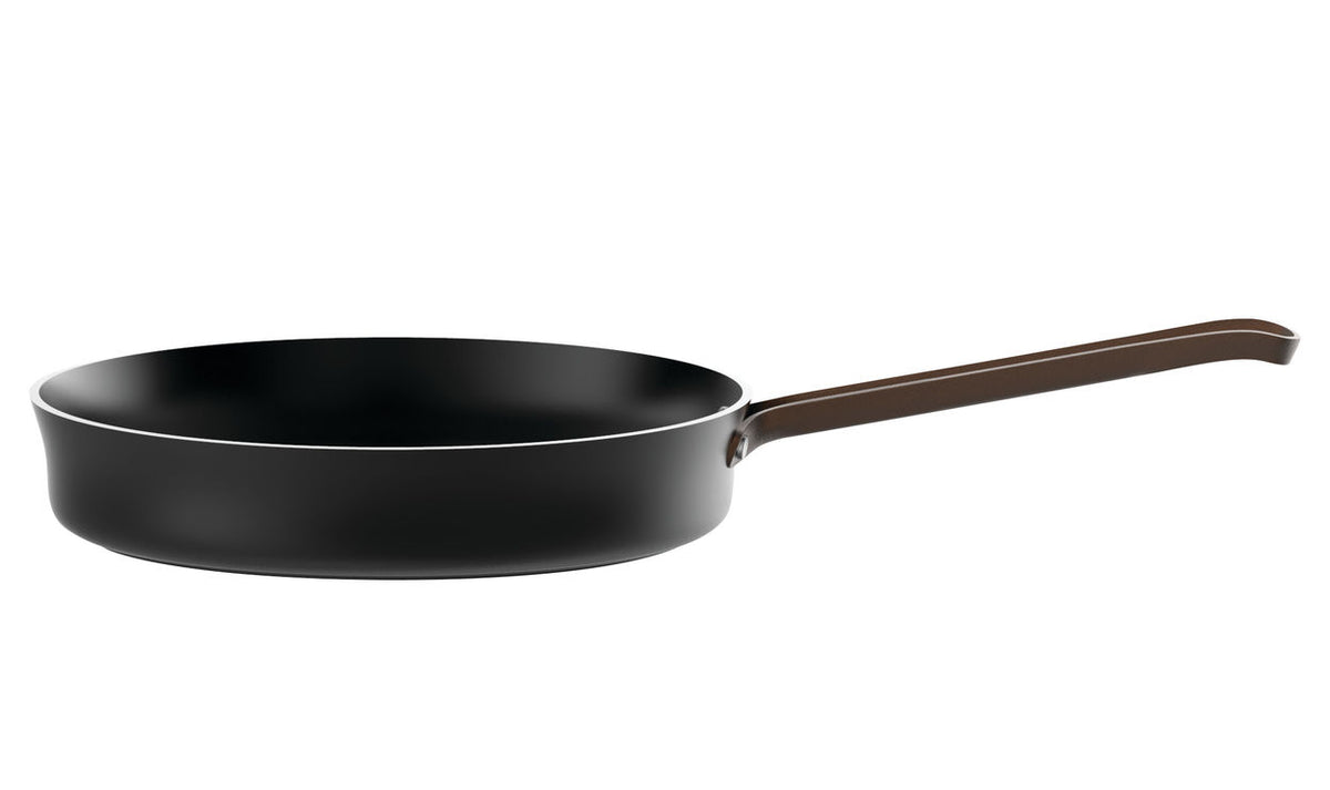 Alessi EDO koekenpan, zwart met bruine steel, 28 cm