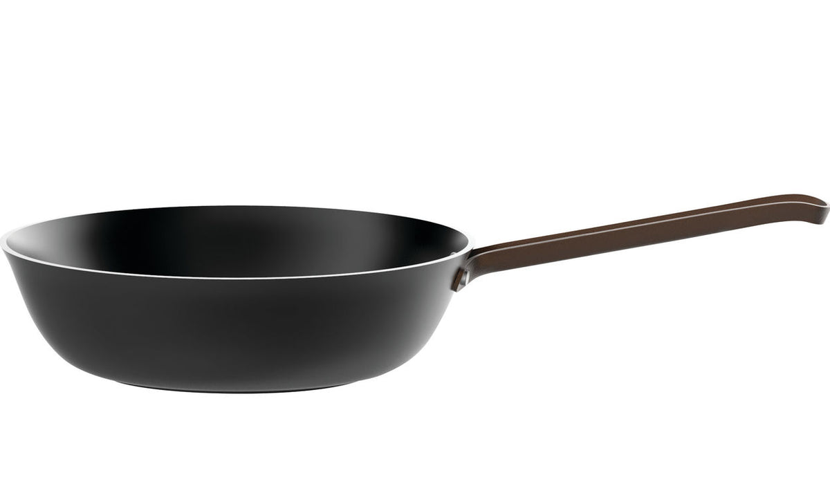 Alessi EDO hapjespan in zwart met bruine steel, ontwerp Patricia Urquiola