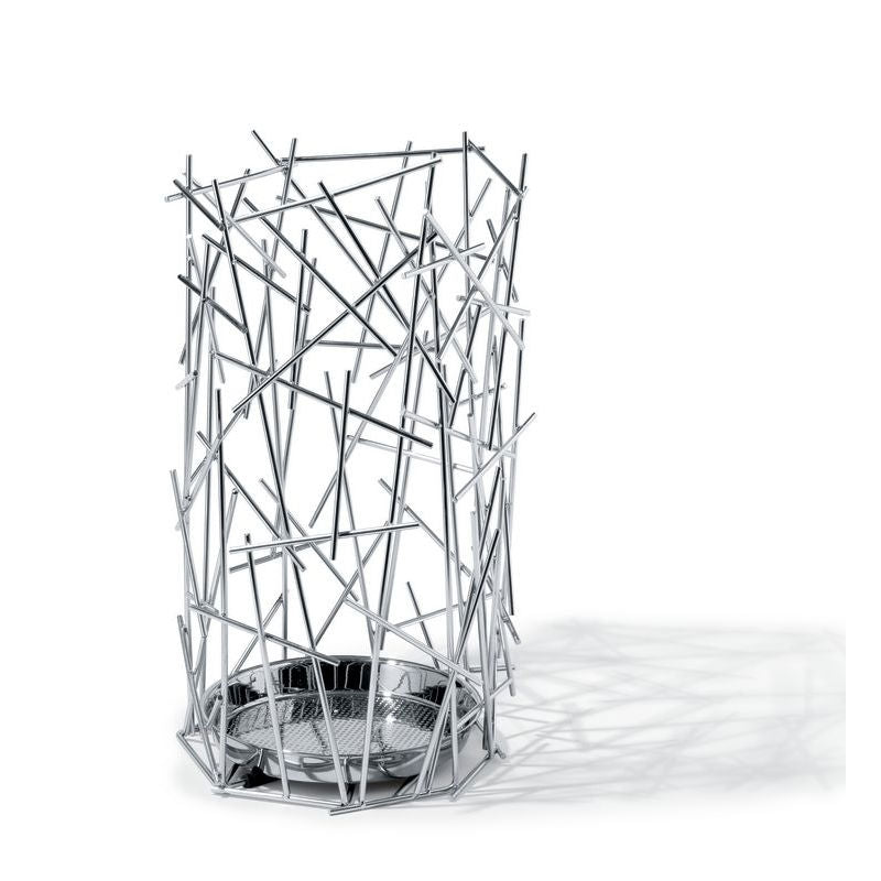 Alessi Blow Up paraplubak in draadstructuur, met losse inzet voor afdruipwater