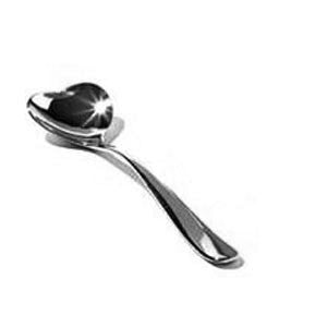 Alessi Big Love ice cream spoon in stainless steel with heart-shaped cup, 17 cm