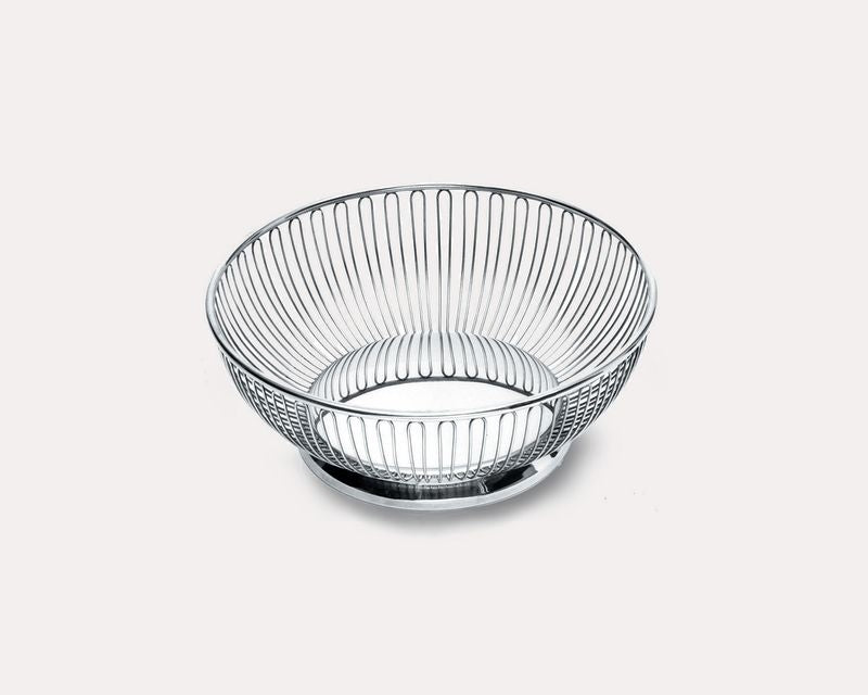 Alessi ronde broodmand van verchroomd metaaldraad, 24 cm