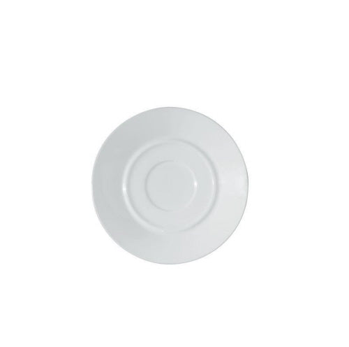 Schotel Bella Tavola van Alessi, ontwerp Ettore Sottsass, witte brede manchet, bovenaanzicht
