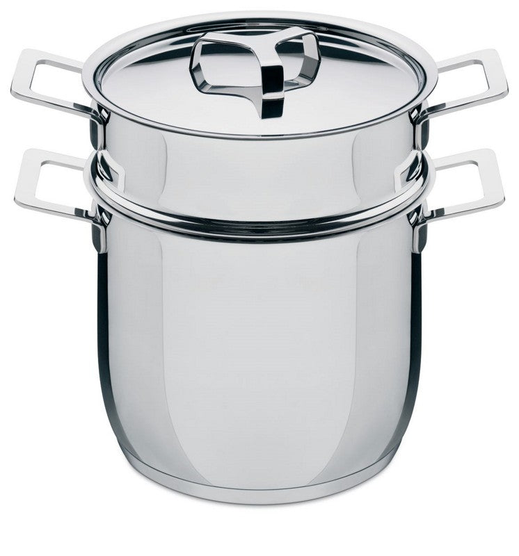 Alessi Pots&Pans pastapan met inzet en deksel, roestvrij staal, Jasper Morrison