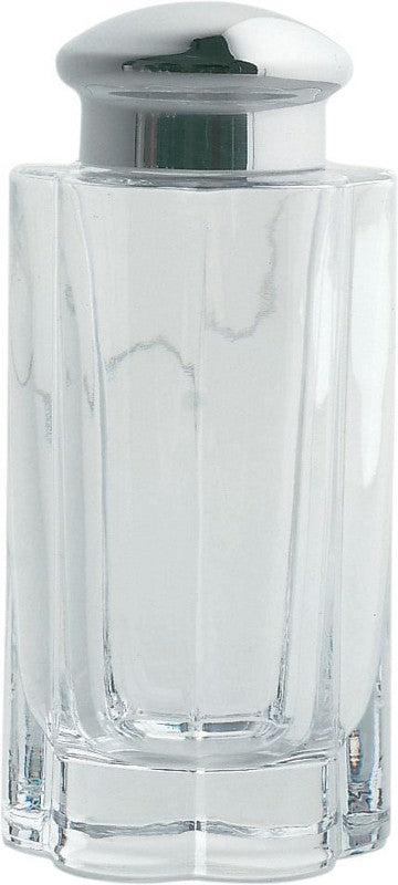 Alessi olie- en azijnfles van glas met facetten, met chromen dop