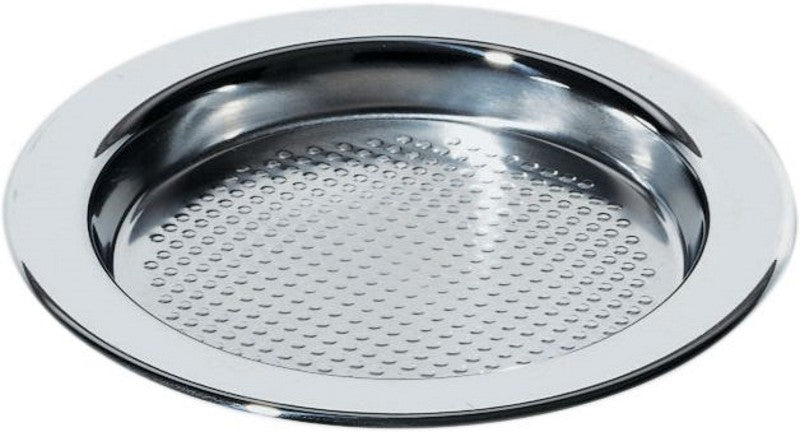 Alessi onderzetter in mat staal met spiegel gepolijste rand, diameter 15 cm