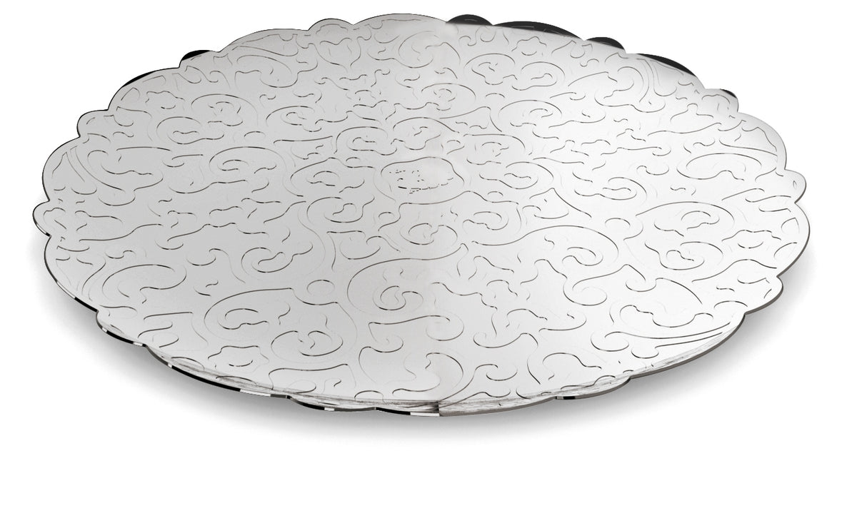 Alessi Dressed schaal, gepolijst rvs met reliëf, voor kleine hapjes, Marcel Wanders
