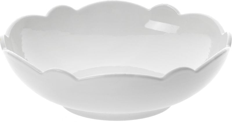 Alessi Dressed kommetje, wit porselein met gegolfde rand, diameter 13 cm