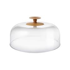 Alessi Dressed stolp voor gebak of kaas, glas met houten knop, Marcel Wanders