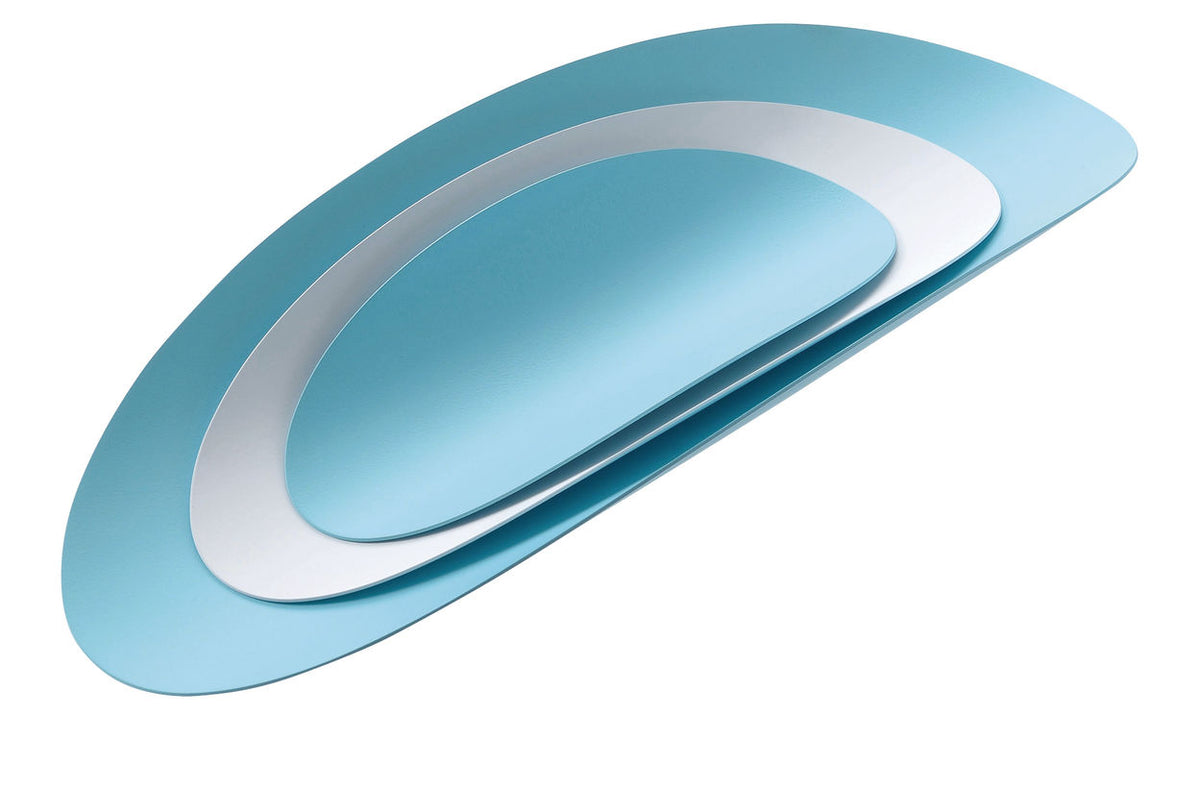 Alessi Ellipse presenteerschalen, set van 3, ovaal, lichtblauw, niet los verkrijgbaar