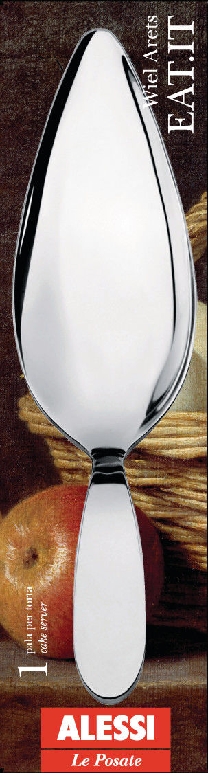 Alessi Eat.it taartschep in verpakking, ontwerp Wiel Arets