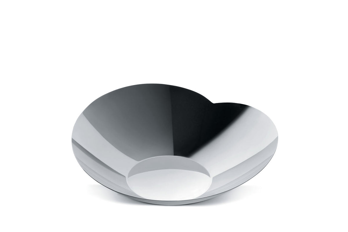 Alessi kleine saladeschaal Human Collection, gewelfd model in glanzend staal
