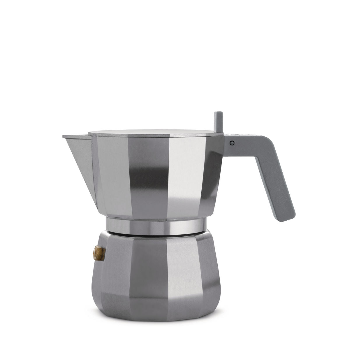 Alessi Moka espressomaker voor 3 kops, ontwerp David Chipperfield, aluminium