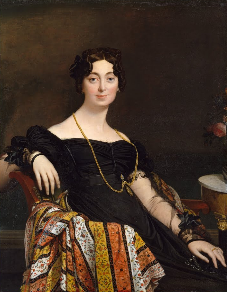Alessi theedoek Zoom Ingres, motief naar het geschilderde portret van Ingres