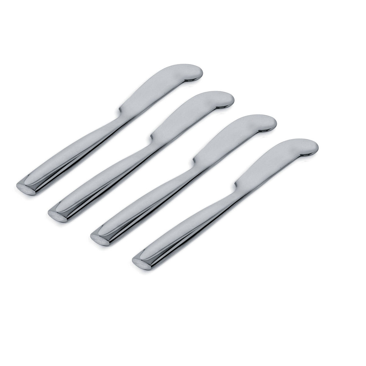 Alessi DRESSED botermessen, set van vier in glanzend RVS