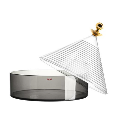 Kartell Trullo bewaardoos in fumé met afneembaar deksel in helder glas