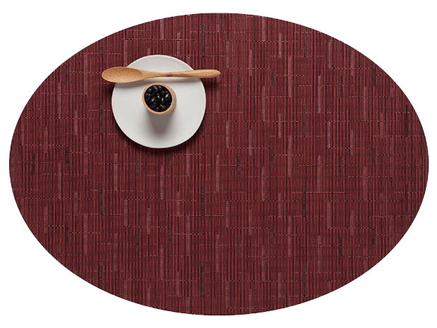 Chilewich ovale placemat for round and ovale tables, in cranberry bamboo