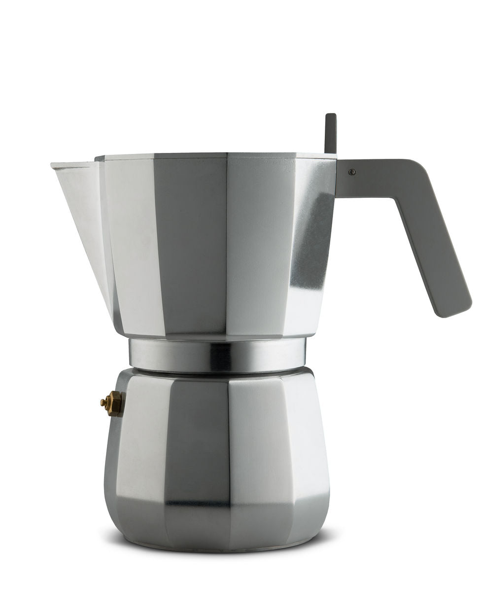 Alessi Moka espresso maker 6-cup, induction, side view
