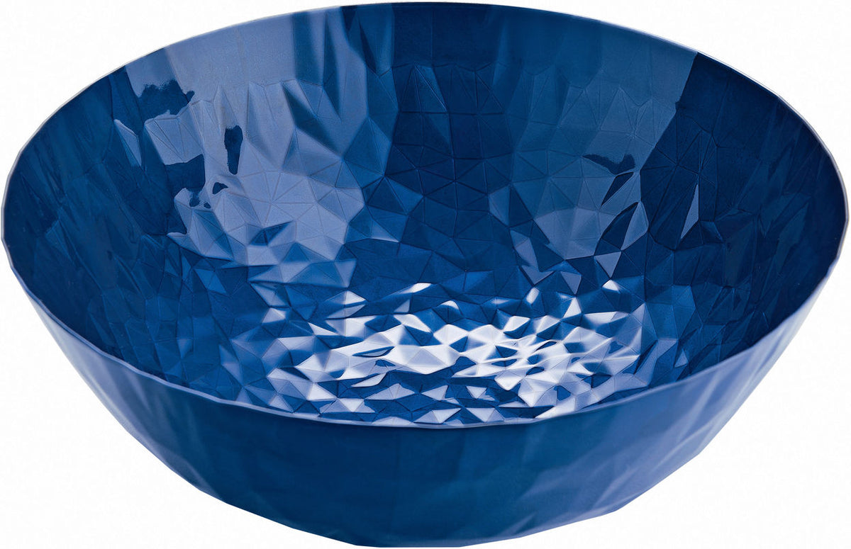 Alessi JOY N.11 kom met driehoekig reliëf, nachtblauw, diameter 20,7 cm