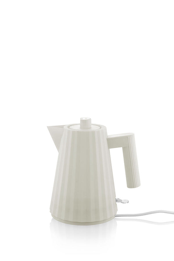 Alessi Plissé waterkoker, 1,0 liter, wit, met snoer, ander aanzicht
