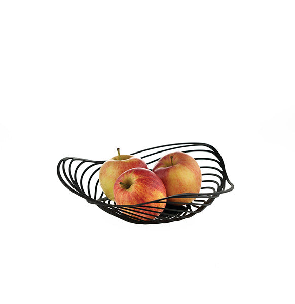 Alessi Trinity fruitschaal small, matzwart draadmodel, diameter 26 cm