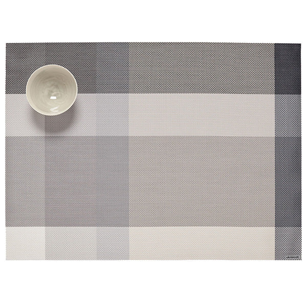 Chilewich Chroma Dove beautiful placemat, 36 x 48 cm, chequered in grey and white