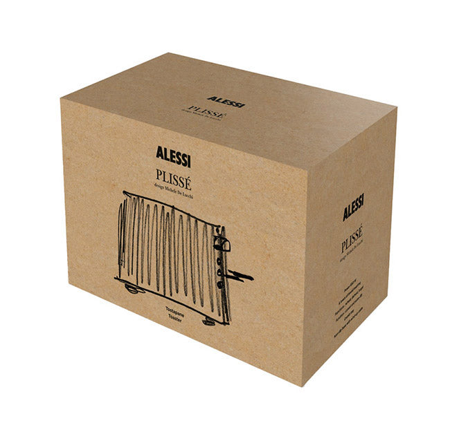 Alessi broodrooster plissé in verpakking van gerecycled karton