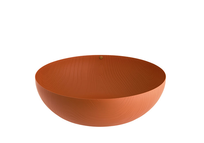 Alessi Veneer Bowl schaal, diameter 29 cm, bruin met houtnerf-effect, ontwerp Patricia Urquiola