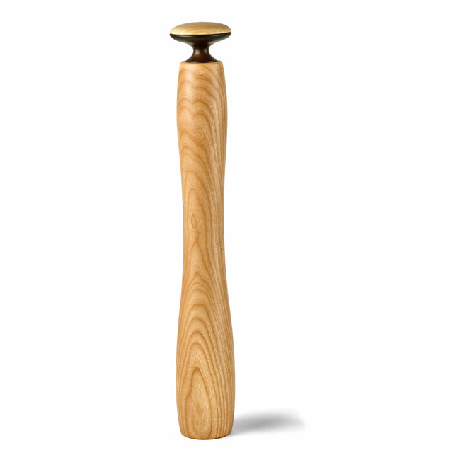 Alessi Hercules peper-zout-molen XXL in naturel essenhout, hoge uitvoering