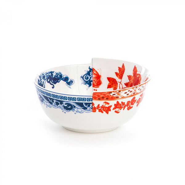 Bowl from the Hybrid Eutropia series, beautiful by Seletti, designed by CTRLZAK, in blue and red