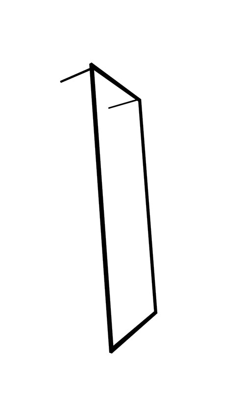 Lijntekening van de Leano kapstok die tegen de wand leunt