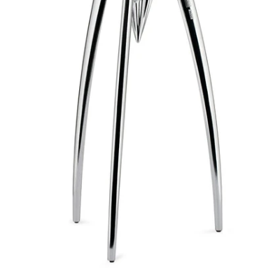 Alessi Juicy Salif citruspers met rubbertjes pootjes gemonteerd, detail van de poten