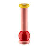 Alessi Twergi pepermolen van Sottsass, hout in rose-rood met gele knop