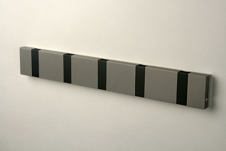 Alessi Knax-Lite-5 wand kapstok met haken, Corian in grijs en zwart