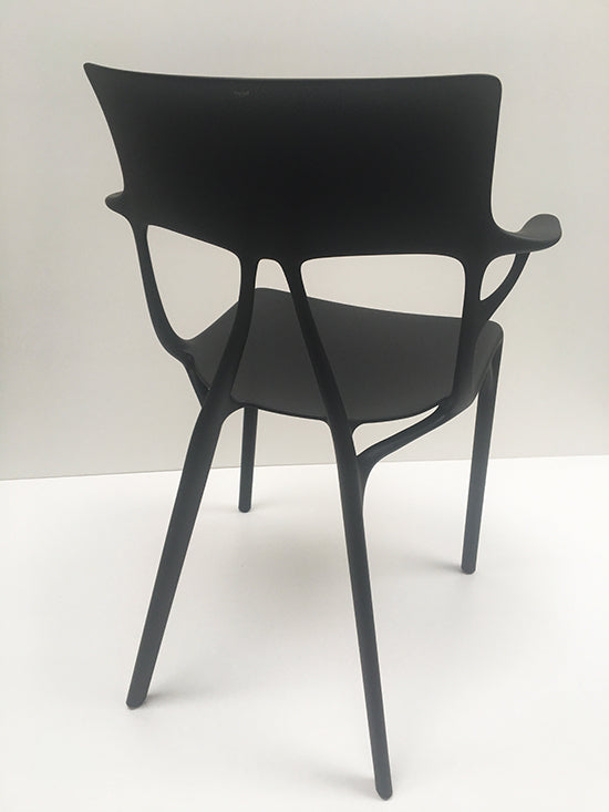 Kartell A.I. chair by Philippe Starck in black, rear view