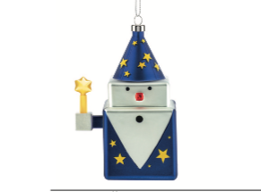Detail van de Cubomago kerstkubus met sterrenmotief en gouden ster