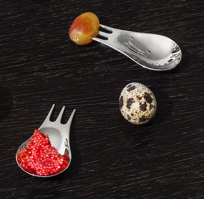 Alessi Moscardino-Set- prikkers-fingerfoodlepels gevuld met kleine hapjes