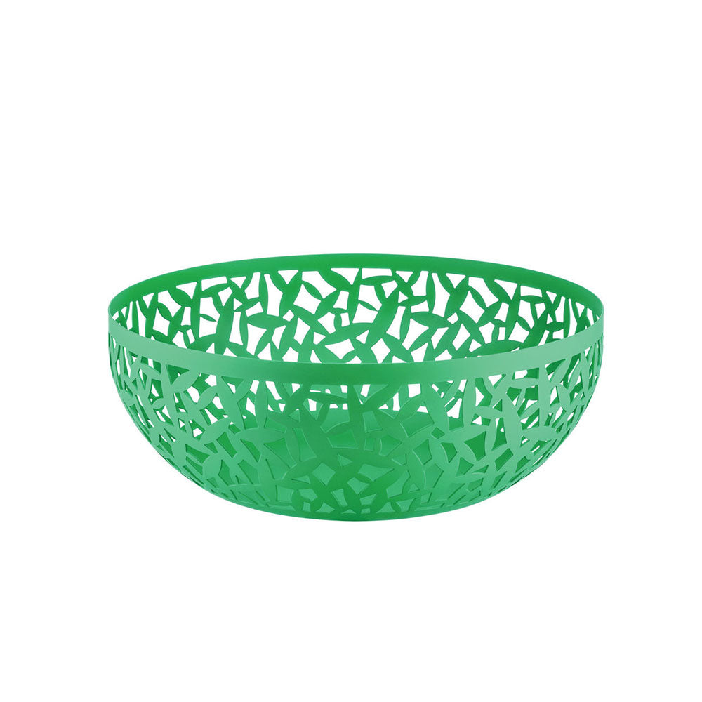Alessi CACTUS fruitschaal in groen, doorbroken bladmotief, diameter 29 cm