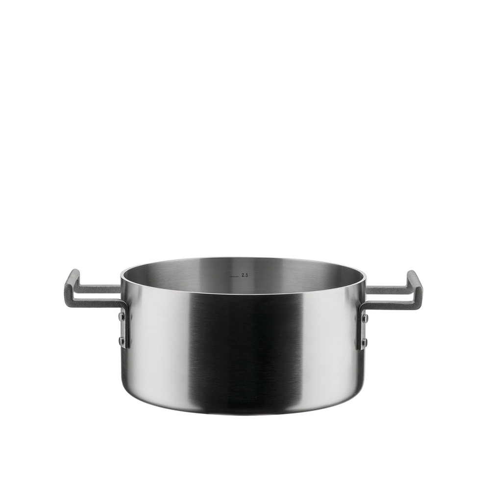 Convivio lage kookpan 20 cm van Alessi, mat gesatineerd rvs, zonder deksel