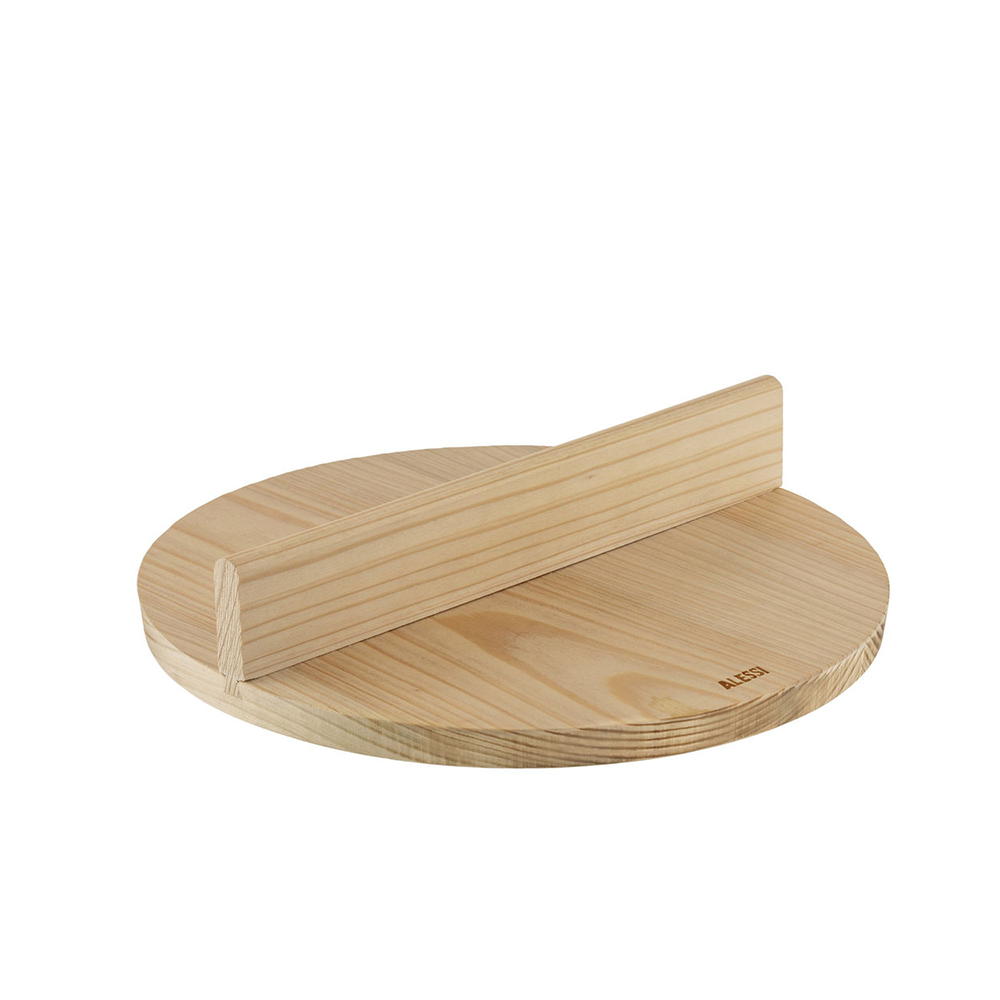 Alessi Convivio deksel van hout, ontworpen door David Chipperfield, diameter 20 cm