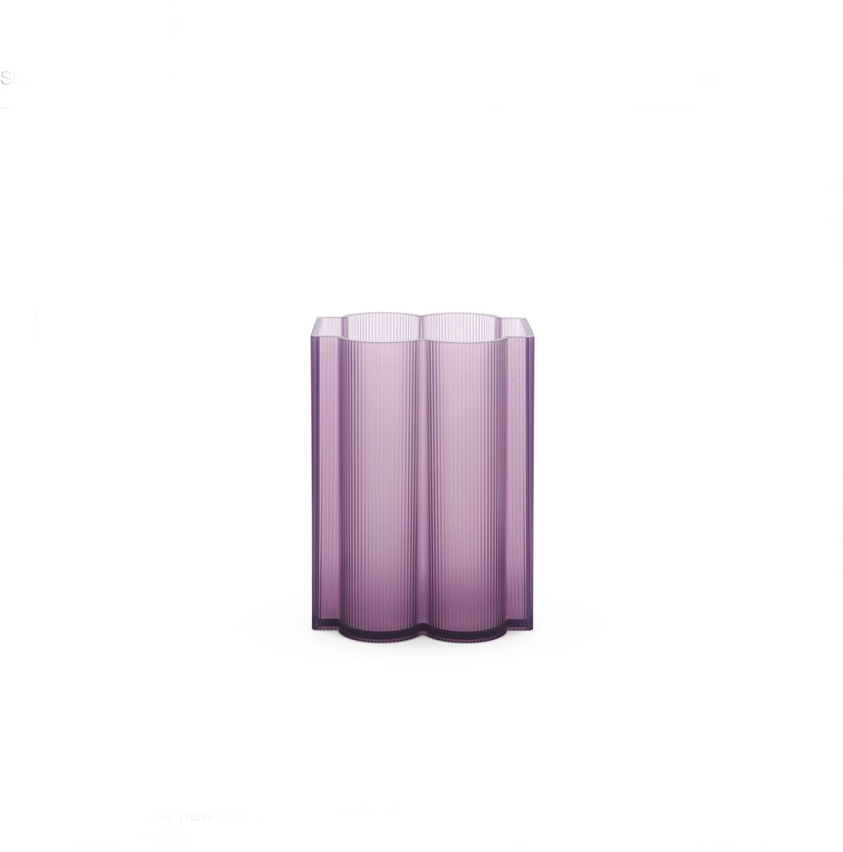 Kartell Okra Violet Laag vaas met golvende vorm, ontworpen door Patricia Urquiola