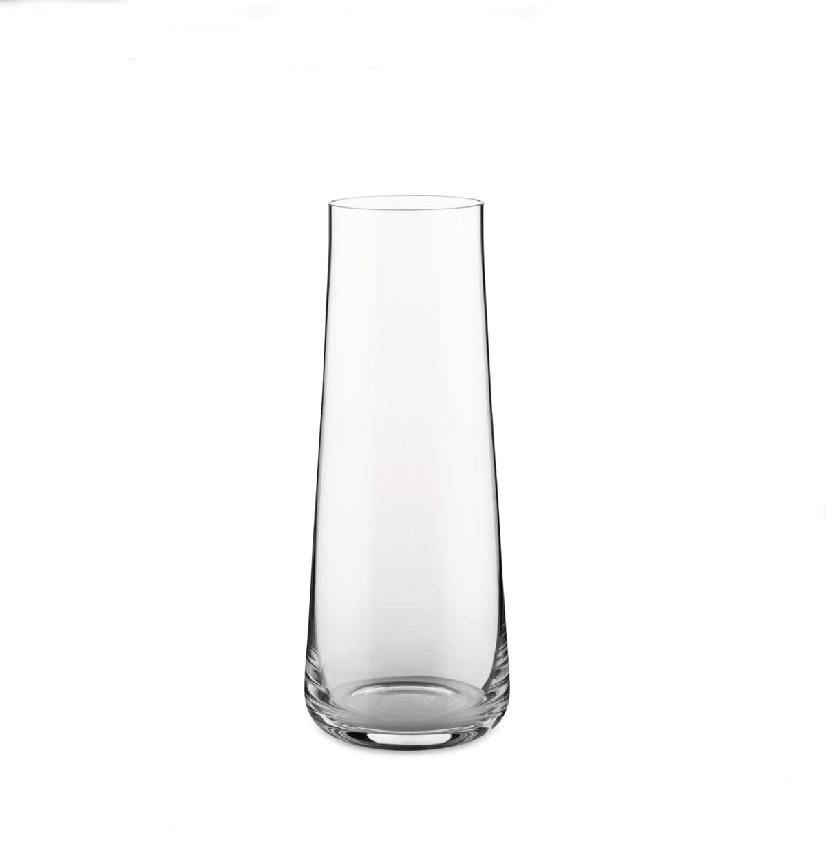 Eugenia karaf van Alessi, ontwerp Naoto Fukasawa, transparant glas, taps toelopende vorm.