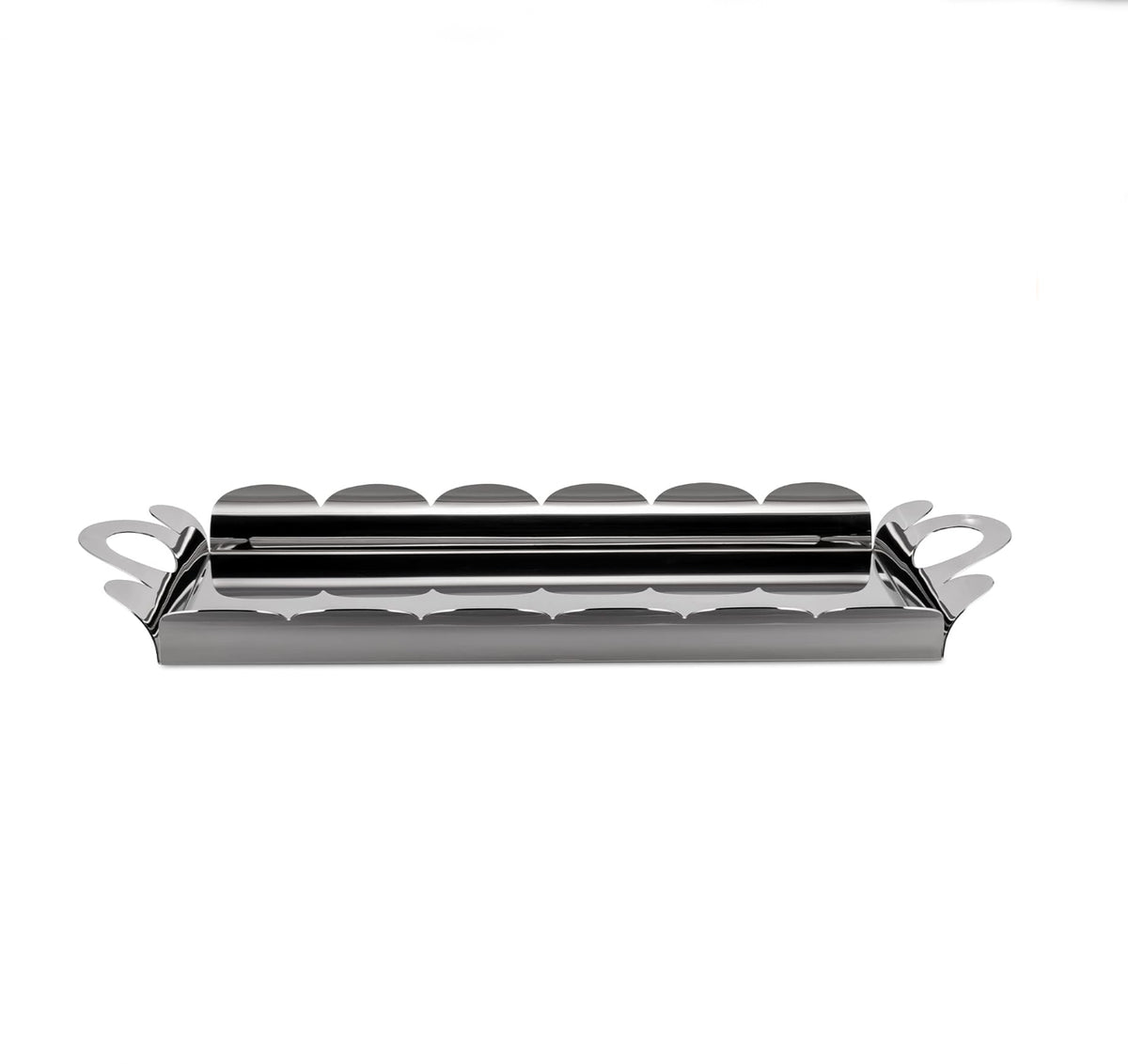 Alessi Recinto dienblad medium, vooraanzicht met handvatten