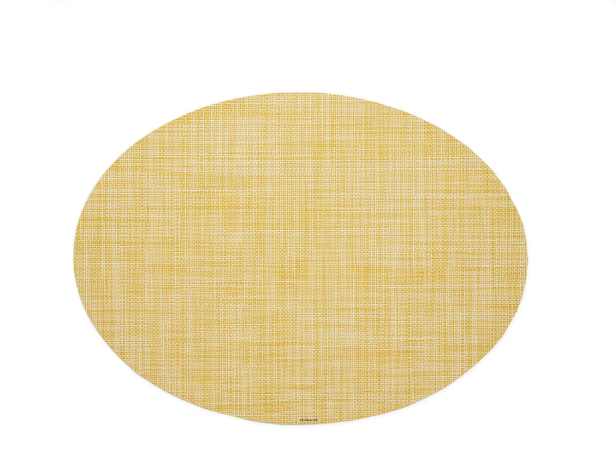 Ovale placemat by Chilewich, design Sandy Chilewich, ochre, Mini Basketweave texture